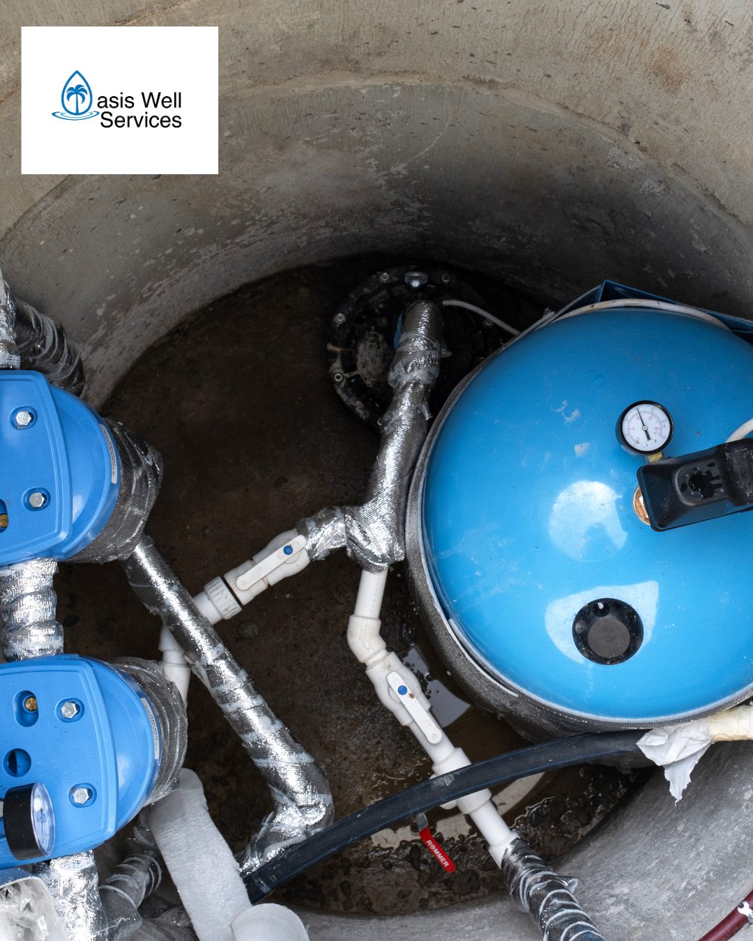 Well pump repair work inside a residential well system